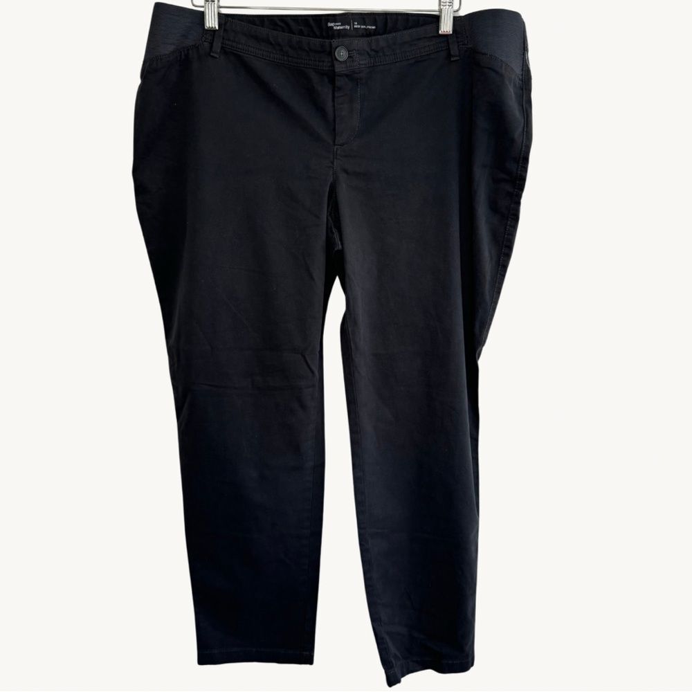 NWT Gap Maternity Best Girlfriend Pants Womens 16 Black Ankle Work Stretch